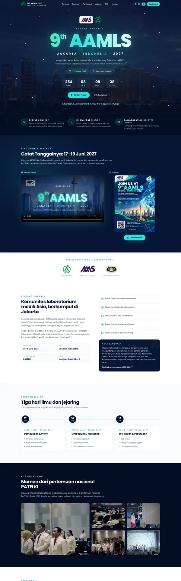 Tampilan situs 9th AAMLS 2027