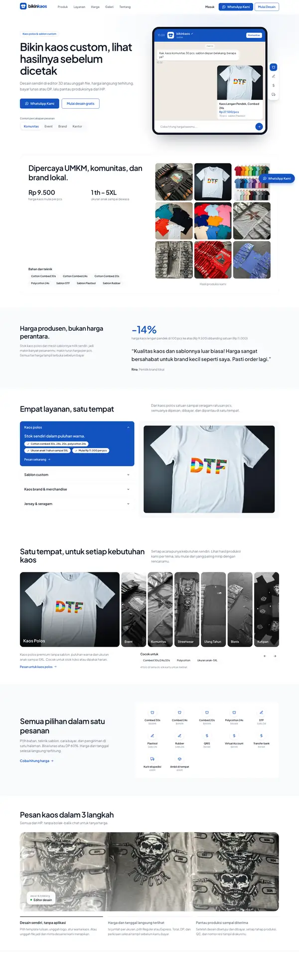 Tampilan situs bikinkaos